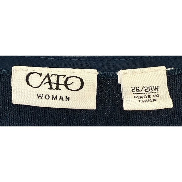 Cato Woman Blue Long Sleeve Top Tie Neck Detail Size 26/28W Professional Office - Picture 5 of 7